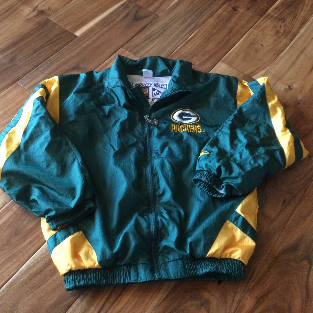 Green Bay Packers Windbreaker Jacket Youth Size 12-14